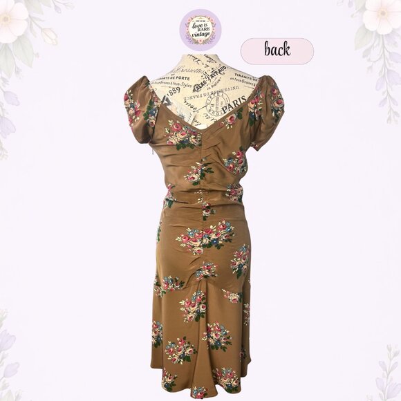 Y2K Betsey Johnson Silk Ruched Floral Dress • USA Made • NWT • Size 6 - Picture 3 of 9